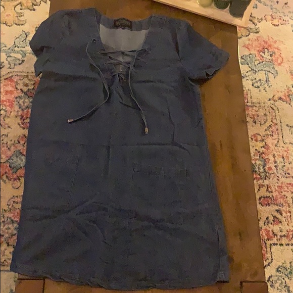 Chambray Criss Cross Dress - Picture 2 of 6